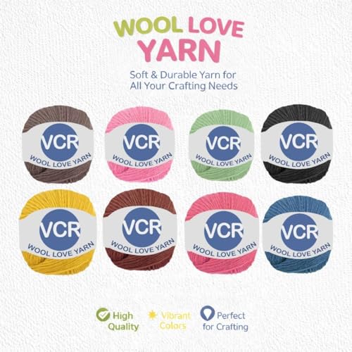 Image of VCR Light Grey Yarn, 25 Grams Hank, 85 Meters Length, 100% Merino Wool, Pack of 1, Shrink-Resistant Soft, Warm and Premium Wool Yarn for Knitting, Crochet and Craft Projects
