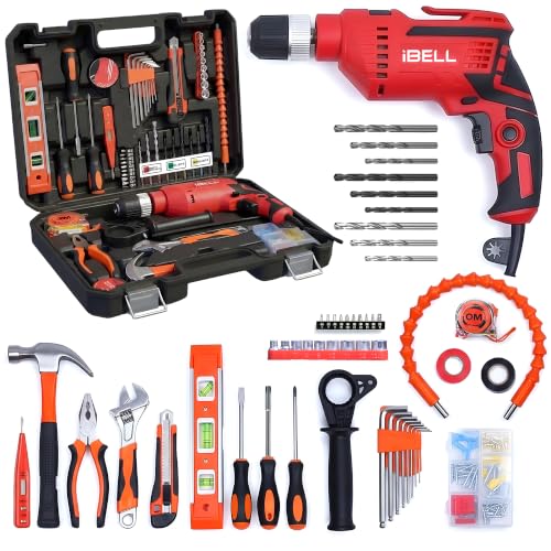 IBELL Professional Tool Kit with Impact Drill TD13-100, 650W, Copper Armature, Chuck 13mm Keyless...