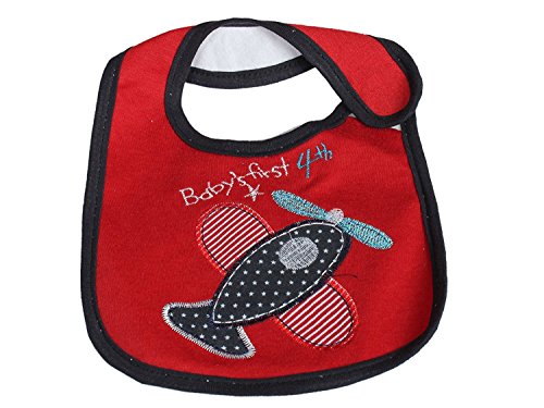 Image of Babies Bloom Toddler /Baby Soft Cotton Red Cotton Bibs (Pack of 3)