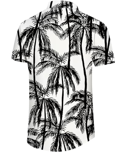 Mens Hawaiian Tropical Button Shirt: Beach Casual Short Sleeve Summer Clothing3