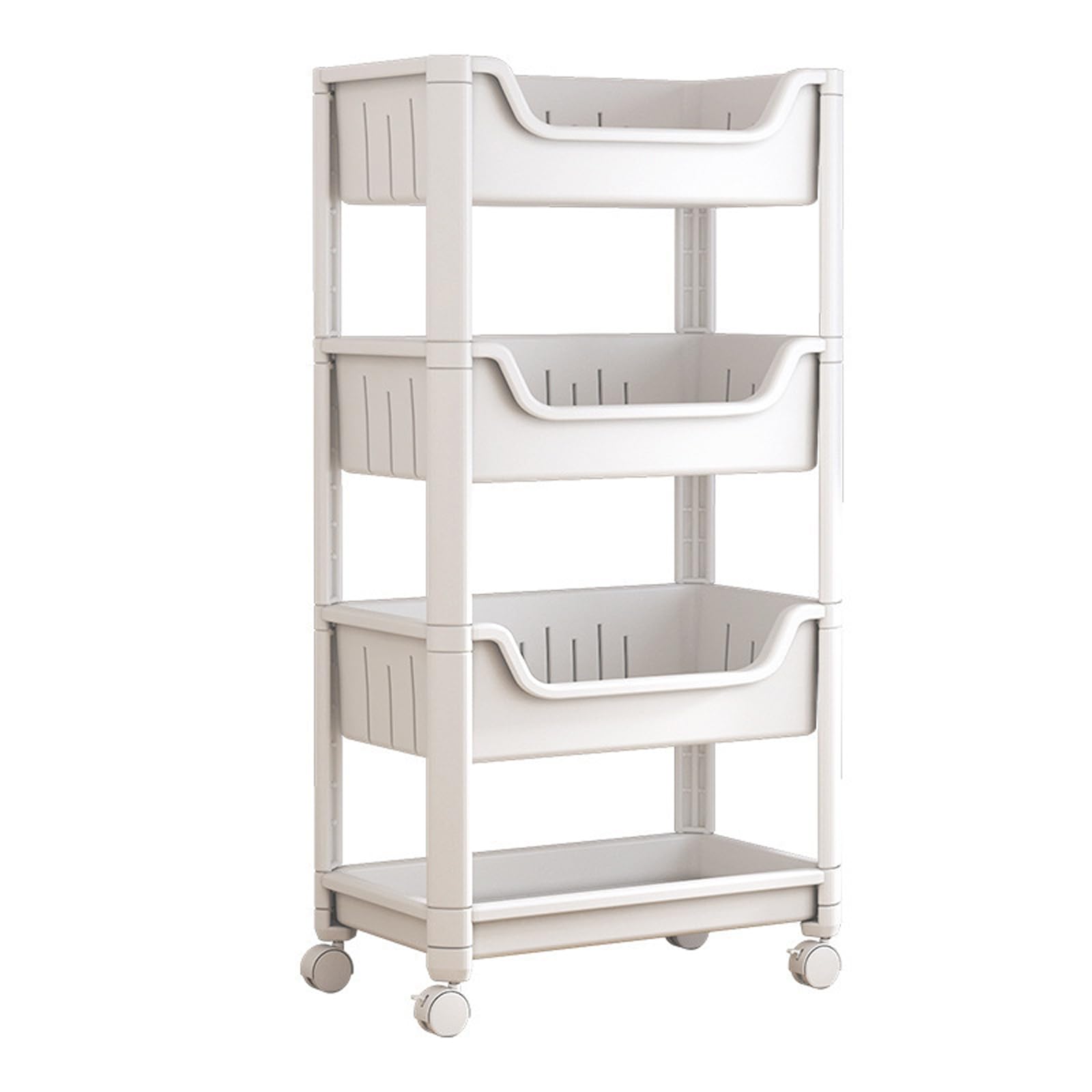 Carrito de almacenamiento rodante – Estantería pequeña con ruedas para baño, dormitorio y hogar – Estantería blanca compacta para una fácil movilidad y soluciones de ahorro de espacio