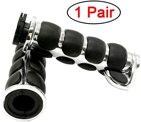 Kyobusa Rubber Gel Chrome Handlebar Motorcycle 7/8"(22mm) Throttle Hand Grips Fits for BMW, Ducati, Honda, Harley Davidson, Kawasaki, Suzuki, Yamaha and More