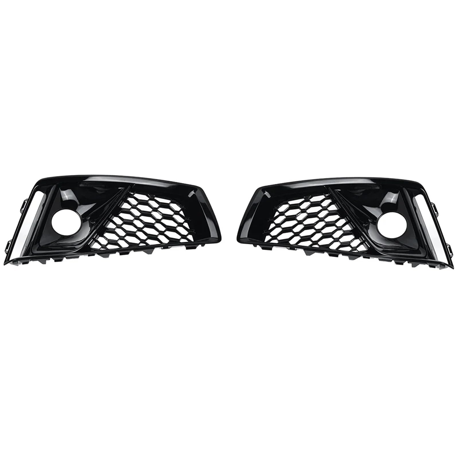 Pasuje do Audi A4 B9 S-LINE S4 2019 2020 Przedni zderzak samochodu Osłona przeciwmgielna 1 para Siatka lampy przeciwmgielnej 8WD807681J grill chłodnicy(Chrome Silver)