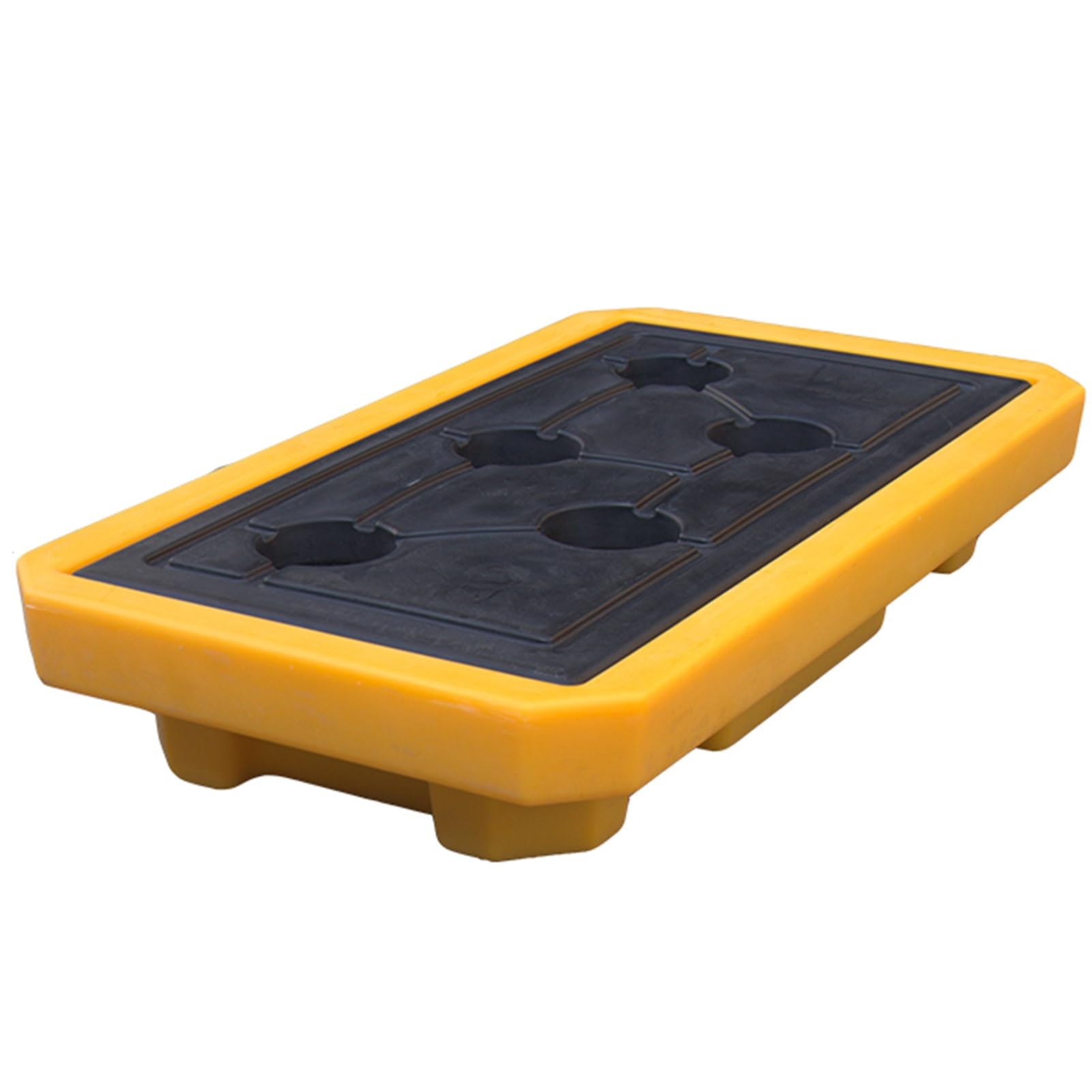 JKJZSALJ Spill Containment Platform,Yellow And Black Spill Containment Pallet, Stackable Polyethylene Spill Platform With Drain Outlet, Leakproof Grating Tray, Modular 67.5X67.5X1,67.5x37.5x12CM