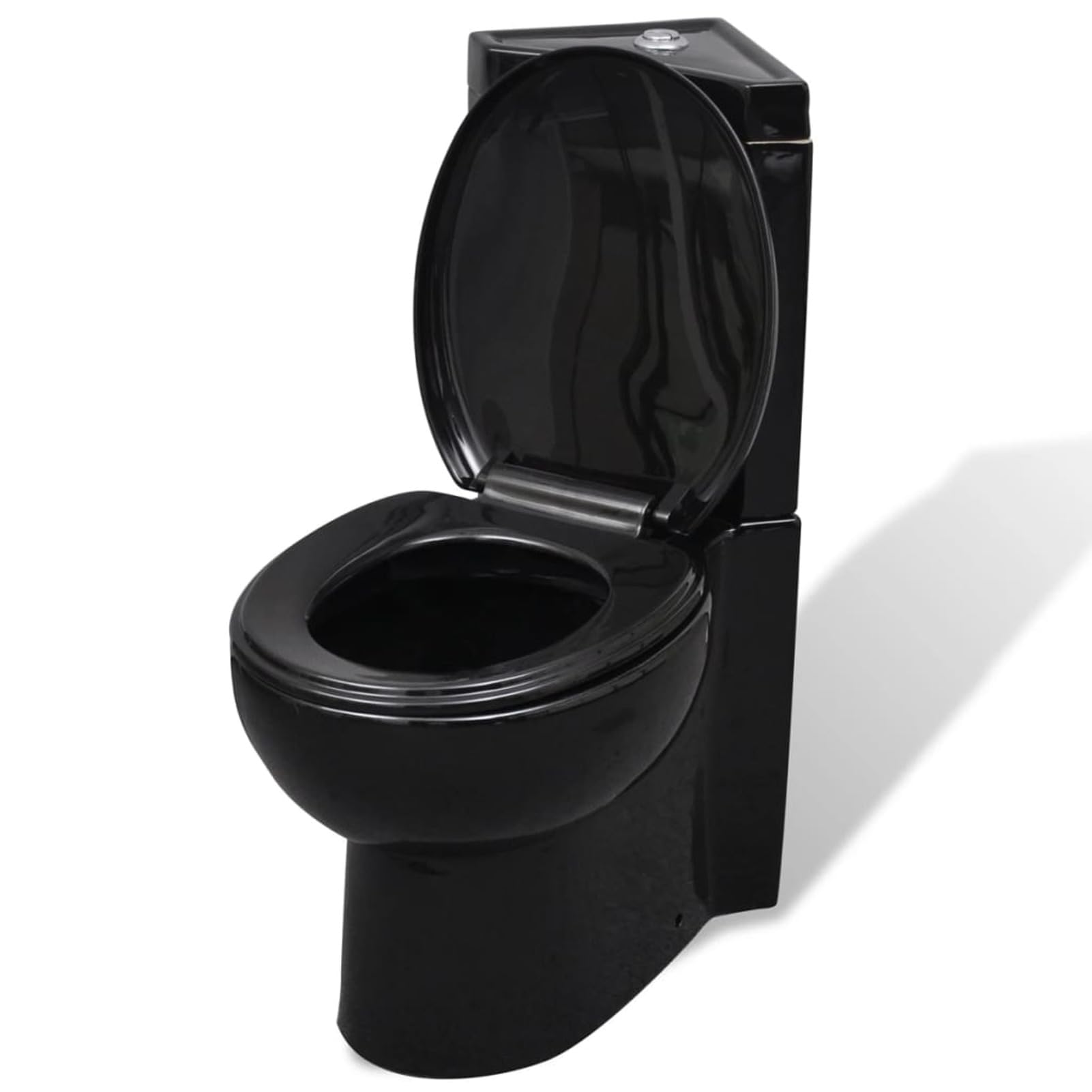 ARKEM Inodoro WC de Esquina cerámica Negro WC Inodoro Completo Sanitarios WC
