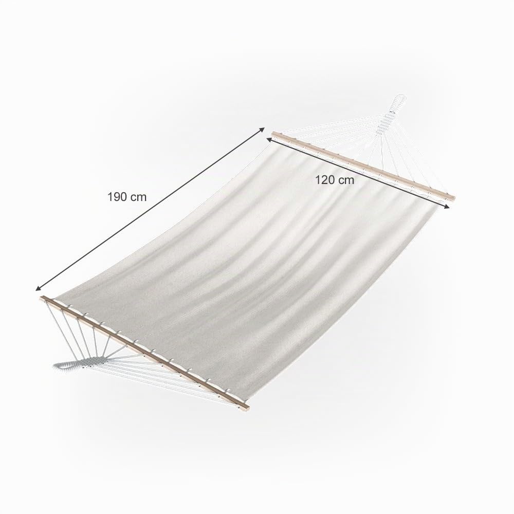 OK-Living Hamaca, Blanco, 190 x 120 cm | apto para uso en interiores y exteriores, compatible con soportes