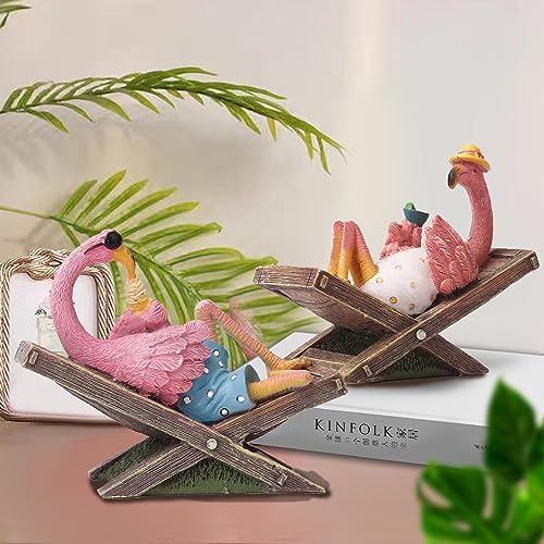Muamax BEACH FLAMIGO Pink Flamingo Garden Statues Flamingo Ornaments Small Flamingo Statue Summer Tropical Coastal Desk Decor Yard Art Ornament Housewarming Gifts Outdoor Patio Lawn Decorations thumb #6