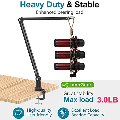 Boom Arm Mic Stand, Aveek Adjustable Desktop Metal Microphone Arm For Hyperx Quadcast/Blue Yeti/Shure Sm7B/Rode Nt1, Rotatable Scissor Microphone Arm Stand For Gaming Streaming Podcasting Youtube #TOP2
