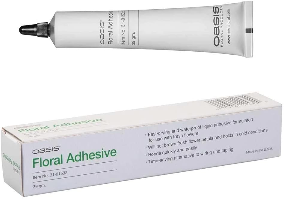 Oasis® Floral Adhesive Floral Glue for Fresh Flowers Corsages Boutonnieres Wristlets Fast Drying Waterproof Liquid Adhesive Also Bonds to Ceramic Glass Fabric and Other Wedding Craft Accessories and