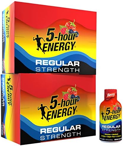 5 Hour Energy Shot Regular Strength Berry 1 93 Ounce 24 Count Amazon Com Au Pantry Food Drinks