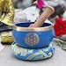 Flower Of Life Singing Bowl Complete Set ~ For Meditation, Yoga, Spiritual Healing and Mindfulness (Blue)