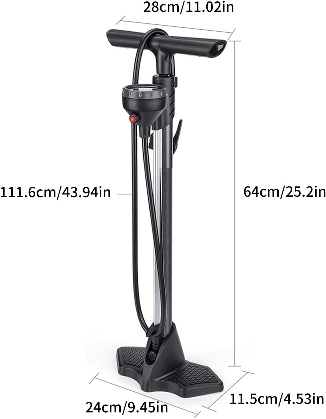 QINGFAN Bike Pump High Pressure Bicycles Pump Mountain Universals Bike Pumps with Pressure Gauge Suitable for Various Bicycles Type