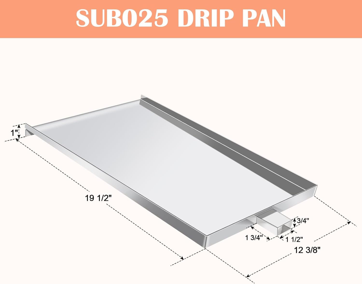 Hiorucet SUB025 Drip Pan for Traeger Grill Replacement Parts, Traeger Tailgater 20 Junior Elite 20 Bronson 20, Grease Tray for Traeger BBQ155, TFB29PLB, TFB30KLF, BBQ055, TFB29LZB, TFB30LZB, TFB29LZA.