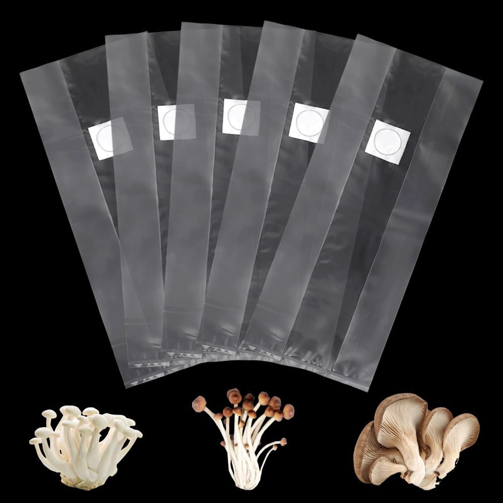 Sac de culture de champignons 32x50cm avec filtre 0.2 micron | Lot de 20 pièces pour céréales