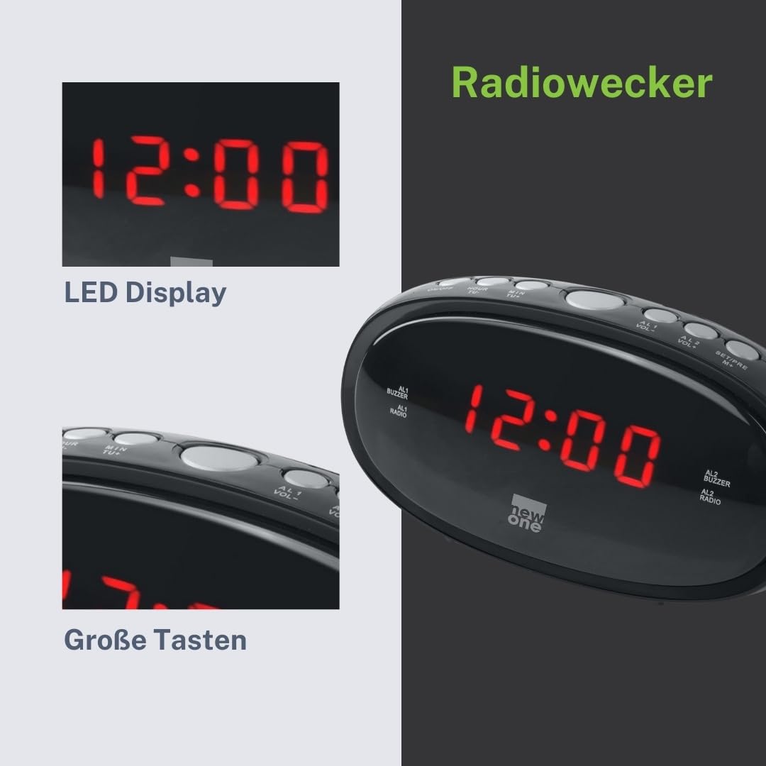 Radio reveil - tuner analogique fm 0,292 kg New One