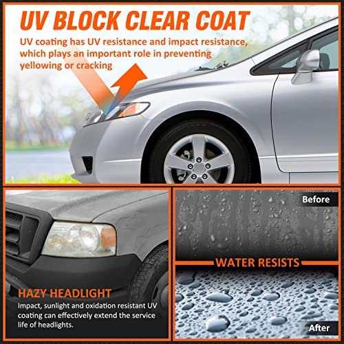 Axlaha 2004-2008 F150 Headlights Assembly For 2004 2005 2006 2007 2008 Ford F150 / 06-08 Lincoln Mark Lt Pickup Chrome Housing Amber Reflector Clear Lens Replacement Driver And Passenger Side #TOP3