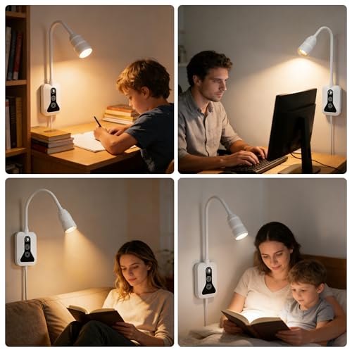 Image of Wall Mounted Reading Light, Wall Light with Motion Sensor Switch, 5 Dimmable & 5 Color Temperature Adjustable, USB-C Output, Flexible Neck Book Light for Bed, Sofa, Desk,Dorms, Heaboard