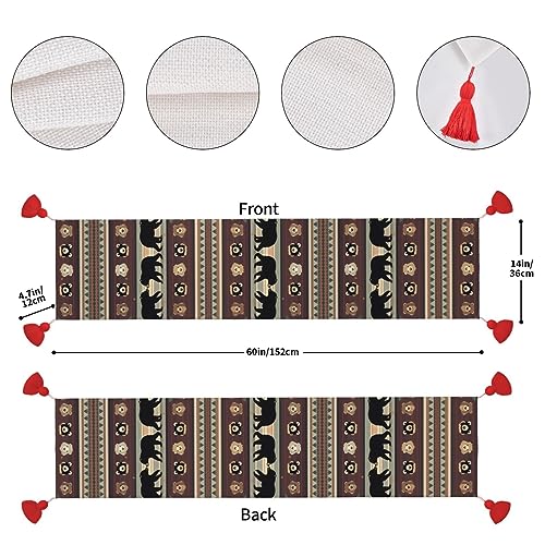 Chemin de table ours rustique : idée cadeau décoration pour table de fête - 3