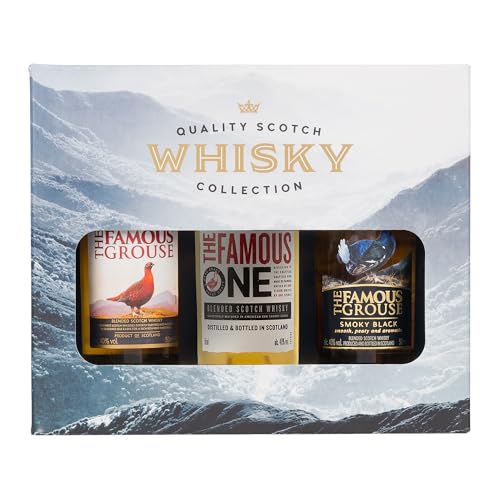 The Famous Grouse Whisky Selection 3x5cl Scotch Whisky 40% ABV Ideal for gifting Whisky Drinkers on Christmas and Birthdays Premium Packaging by Blue Tree Gifts
