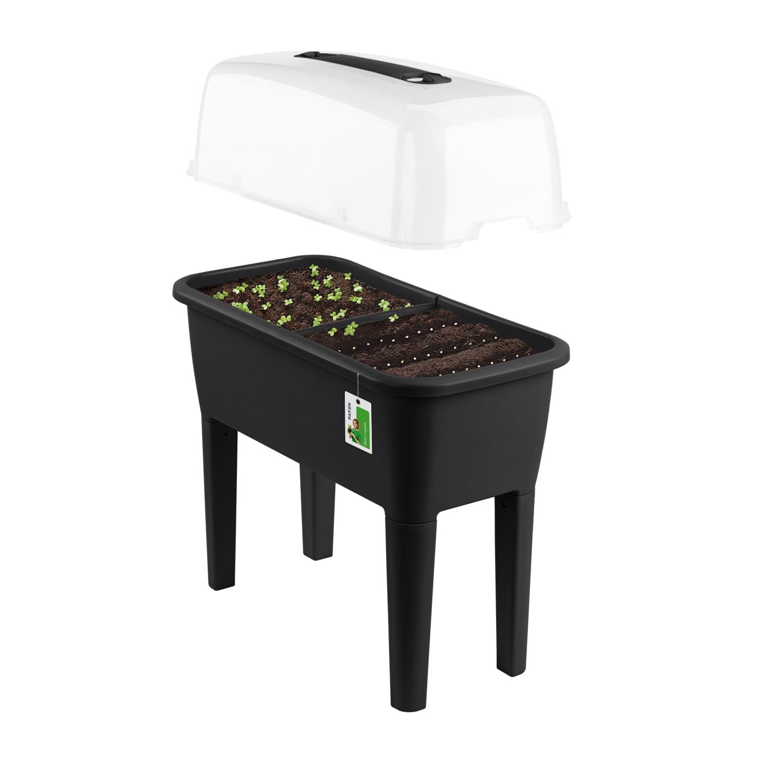 PAFEN Gewächshaus 52l für Balkon und Garten – 76 x 38 x 79cm - Mini Zimmergewächshaus mit Belüftung – Anzuchtkasten für Kräuter, Gemüse & Pflanzen, Anthrazit