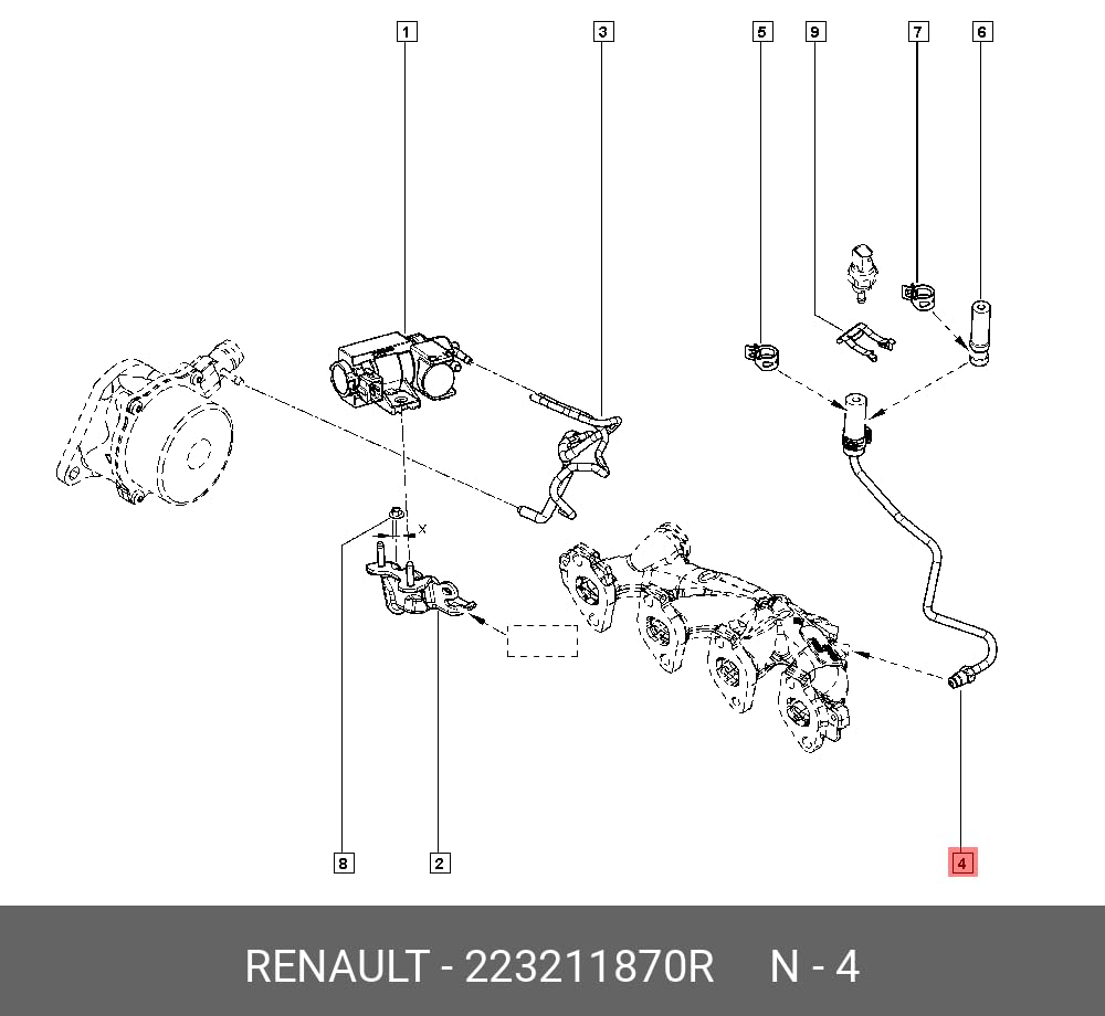 SOFIPART Tuyau Capteur Pression Gaz Echappement compatible avec Duster Juke Renault 1.5dCi 223211870R