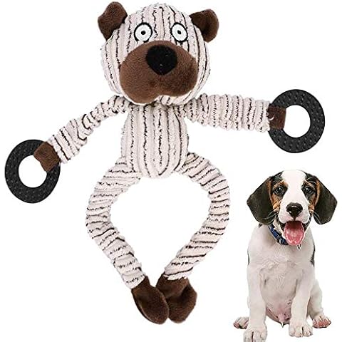 GZGZADMC Puppy Dog Squeaky Toys, Squeaky Dog Plush Toys, Durable Dog Plush Toy Chew Toys Dog Companion - Various Animals Shapes Training Toy for Puppy Small Medium Large Dogs-Bear Cover