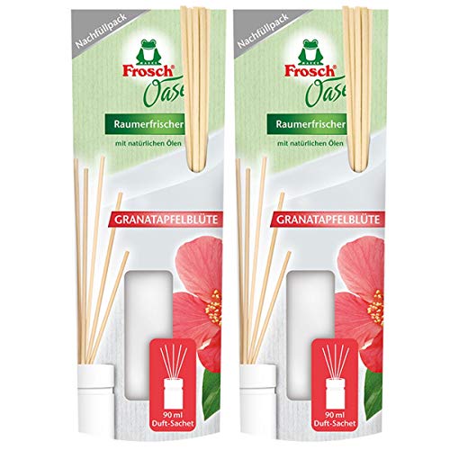 Preisvergleich Produktbild 2x Frosch Oase Raumerfrischer Granatapfelblüte Nachfüllpack 90 ml
