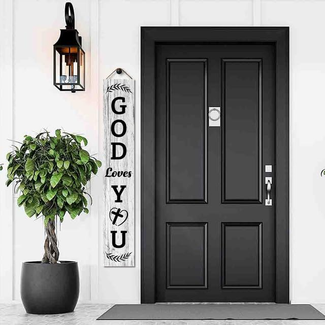 Wooden Thank You Jesus Welcome Sign 48in×8in, God Christian Passion Week Nativity Thanksgiving Day Decoration, Autumn Porch Leaner Farmhouse Decor, Christian Sign Decor