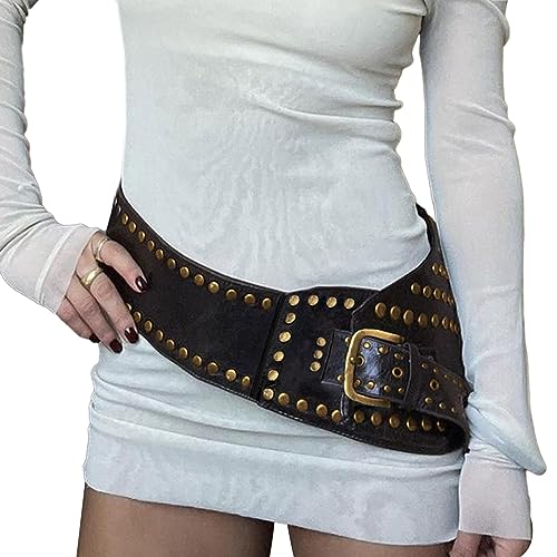 Teenagers Exaggerated Adjustable Buckle Waist Straps Irregular Belt Coat Jeans Male Wide Fashion Formal Waistband