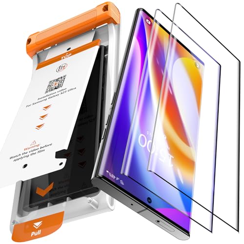 LK für Samsung Galaxy S23 Ultra Schutzfolie [Bahnbrechende Nano-Keramik] Displayschutzfolie [Militärischer Fallschutz] Vollabdeckung [Blasenfrei] Upgrade von Schutzfolie 2 Stück
