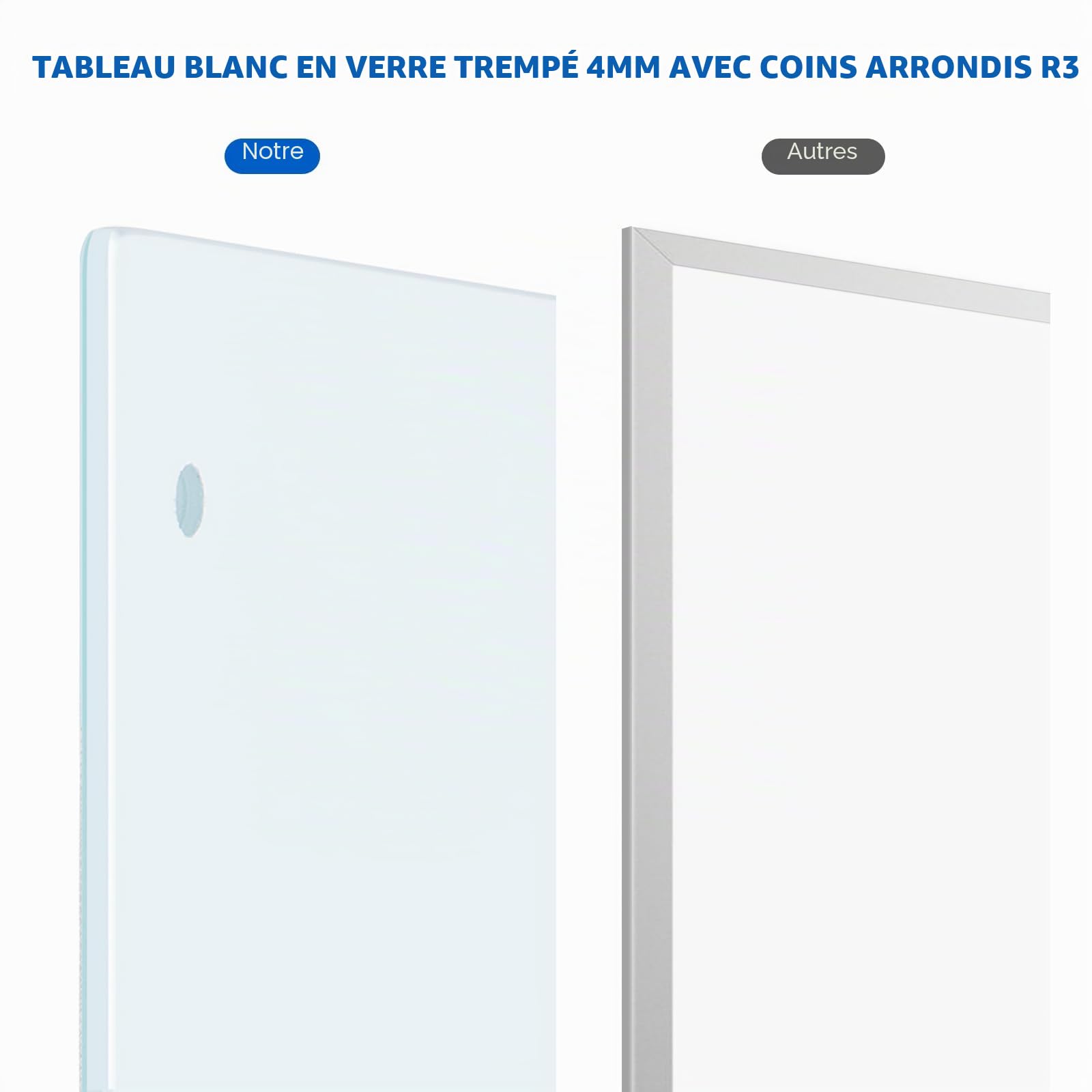 maxtek Tableau Magnétique Verre Trempé, 90 x 60 cm Tableau Blanc Effaçable Mural, Morden Whiteboard sans Cadre, Inklusive 5 Néodyme Aimants, 3 Markers, 1 Gomme, pour Club d'affaires, Bureau, Domicile