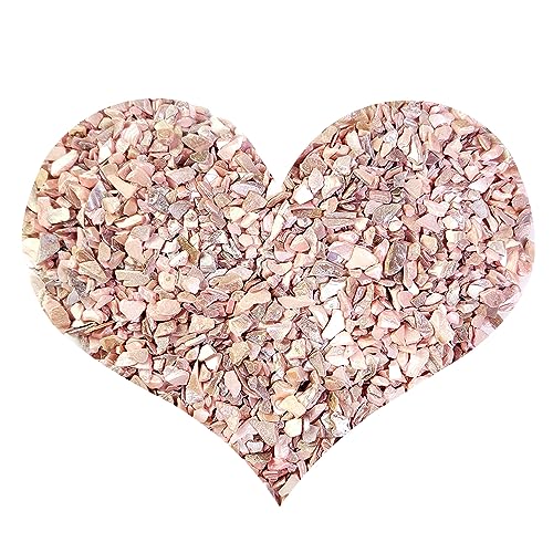 HappyFiller Crushed Shell Chips Broken Pieces 23 OZ,Wedding Centerpieces,Resin Arts Crafts,Succulents Plants Soil Cover,Vase Filler,Fountain,Candle Holder,Aquarium Fish Tank,Home Accent,Coral Color