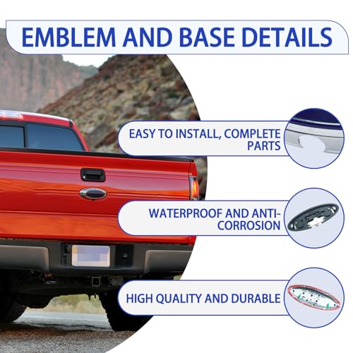 Image of Tailgate Emblem with Rear Car Camera for Ford and Camera Harness for F150 2011-2014 F150 Backup Camera Housing Bezel & Emblem Kit Al3z-19h511-A,Bl3z-19g490-B for Ford F150