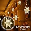 Snowflakes LED Curtain Lights, 13ft/4M 96 LED Snowflake String Lights, Christmas Snowflakes Lights, 8 Lighting Modes, Waterproof Plug in, Christmas String Lights, for Garden Patio Bedroom Party Decor