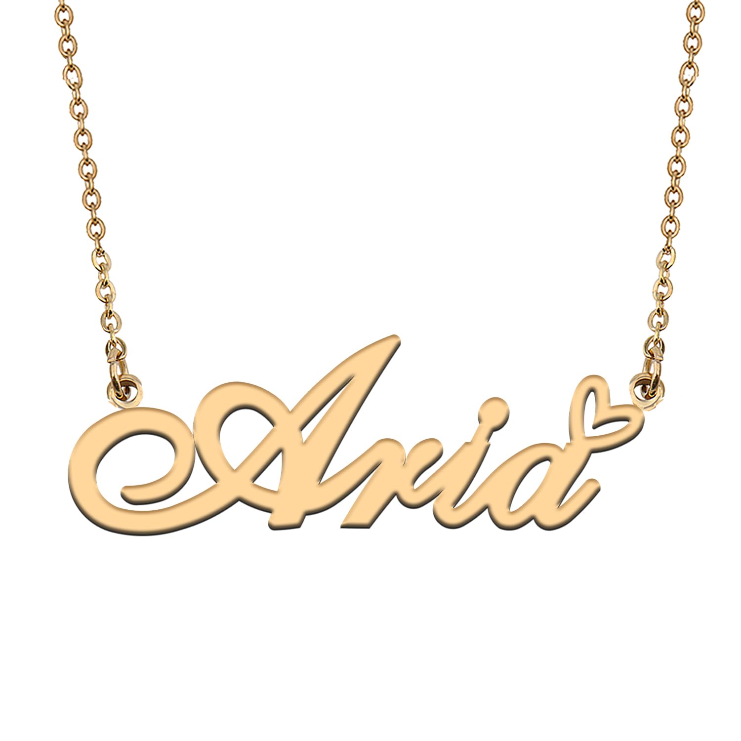 HUAN XUN Custom Personalized Name Necklace for Women Stainless Steel Love Heart Initial Pendant Jewelry Gift for Mother Day Birthday Christmas