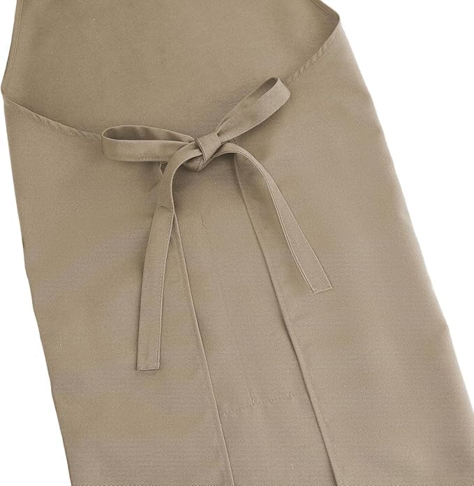 Image of Adjustable Canvas Cotton Apron with Large Pockets, Waterproof Bib Apron for Cooking and Kitchen