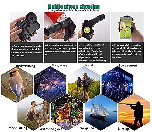 Monocular Telescopes 4K 10-300X40mm Zoom Super Telefoto miniatura 5