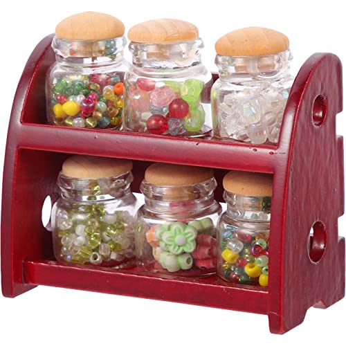 LUOZZY Miniature Dollhouse Food Jar Glass Bottle 1:12 Mini Candy ...
