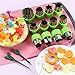 Vegetable Cutters Shapes Set, 12pcs Stainless Steel Mini Cookie Cutters, Vegetable Cutter and Fruit Stamps Mold + 20pcs Cute Cartoon Animals Food Picks and Forks -for Kids Baking and Food Supplement
