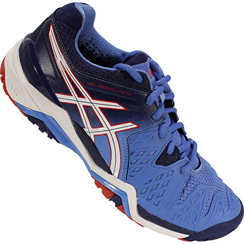 Tênis F Asics Resolution 6 E550y 36 Azul/Vermelho