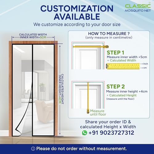 Image of Classic Mosquito Net AC Curtain Magnetic Customizable Thermal Insulated Screen| Medium Size| Maximum Width Upto-100cm| Maximum Height Upto-240cm| Privacy & Dust Shield| Comes with Hook & Loop Tape