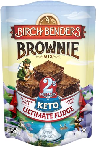 Birch Benders Keto Ultimate Fudge Brownie Mix, 10.8 oz (Pack of 2) with By The Cup Swivel Spoons - Thumbnail 2