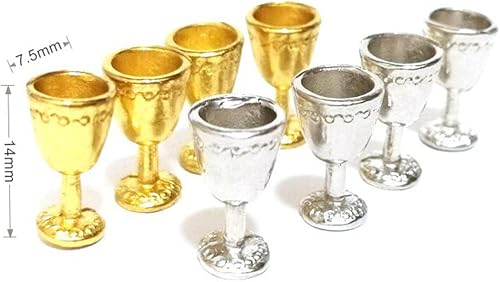 Miniatura 2 de Lotes 16 112 Casa de muñecas Metal Goblet Model Kits Escala Decoración de Cocina