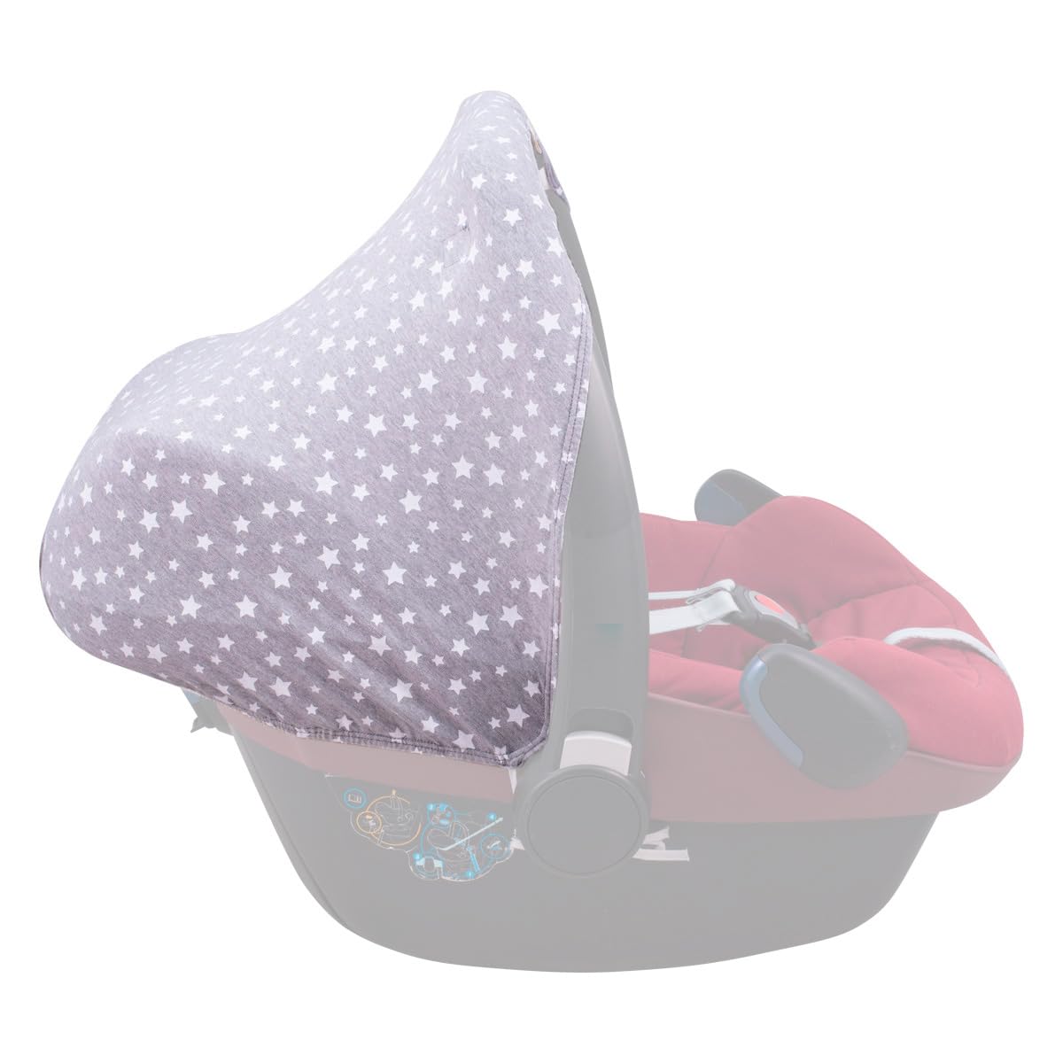 JYOKO KIDS Capota de algodón compatible con Maxi Cosi Pebble Bebe Confort (BLOOM) — view 18