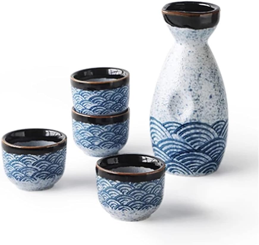 Ceramic Sake Cup Pot Japan Style Flagon Sake Wine Set Wine Shochu Jug Spirits Distilled Liquor Household Home Hotel Supplies