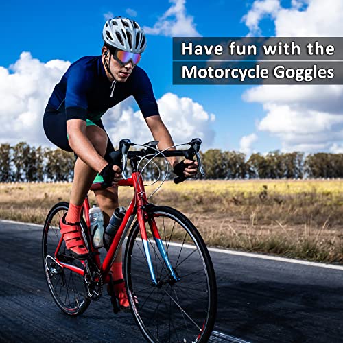 Motorcycle Goggles Kids, 2 Pack Dirt Bike Atv Motocross Goggles Ski Goggles, Off Road Riding Goggles For Child, Anti-Uv Dust Airsoft Glasses For Men Women Youth Adults (White+Black Frame/Color Lens) #TOP5