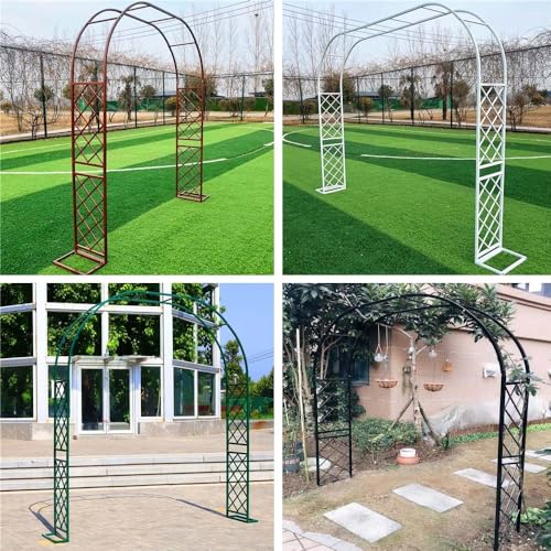Arco de jardín de metal impermeable y resistente con base estable 3