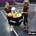 Champion Sports Folding Volleyball Cart with Wheels, Holds up to 30 Balls - Rolling, Portable Ball Carts with Reinforced Canvas, Non-Marring Swivel Casters - Premium Volleyball Storage Equipment , Black