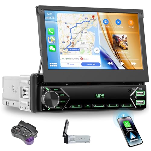 CAMECHO 1 DIN Wireless Carplay Android Car, 7 Inch Car Screen, Video Output/AUX-IN/FM/TF/Mirror Link for Android/iOS, Bluetooth, Handsfree CAMECHO 1 DIN Wireless Carplay Android Car, 7 Inch Car Screen, Video Output/AUX-IN/FM/TF/Mirror Link for Android/iOS, Bluetooth, Handsfree