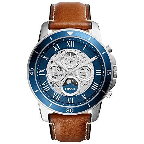Fossil Herren analog Automatik Uhr mit Leder Armband ME3140